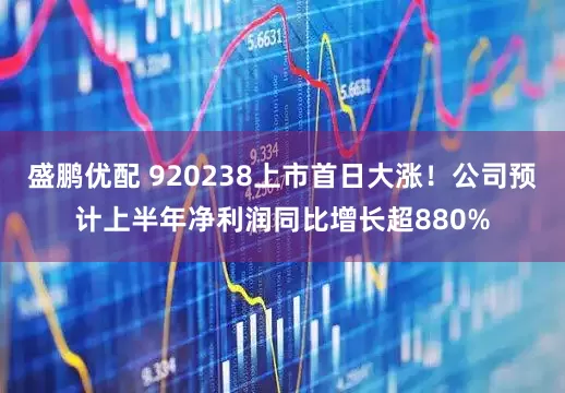 盛鹏优配 920238上市首日大涨！公司预计上半年净利润同比增长超880%